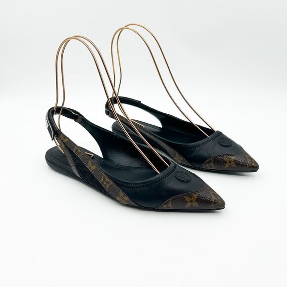 Louis Vuitton LV Monogram Archlight Slingback Ballerina Flats Pointed Toe 6.5 - Picture 2 of 12